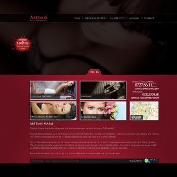 Website pentru firma SC Artemis Masaj SRL